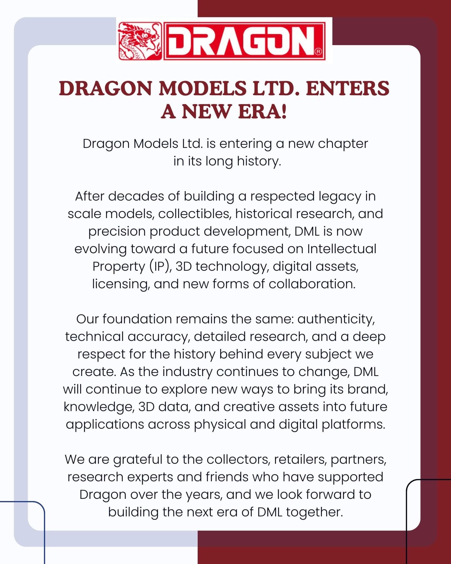 Dragon Models quit plastic